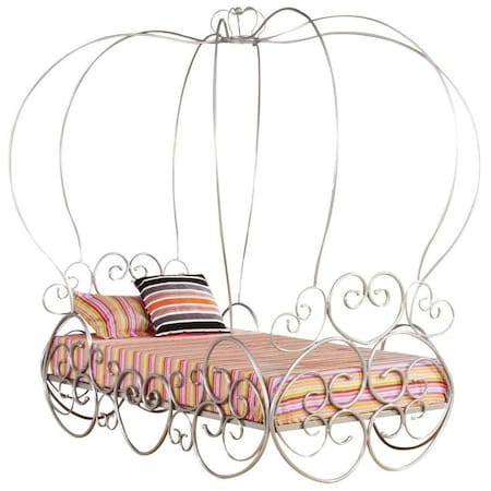 Homeroots Priya Twin Bed with Canopy Silver 285593